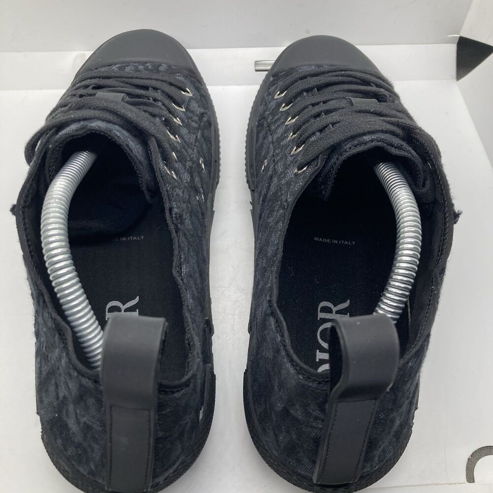 DIOR B23 Black Oblique Jacquard Low Top Mens 9.5 Sneakers - Picture 10 of 10